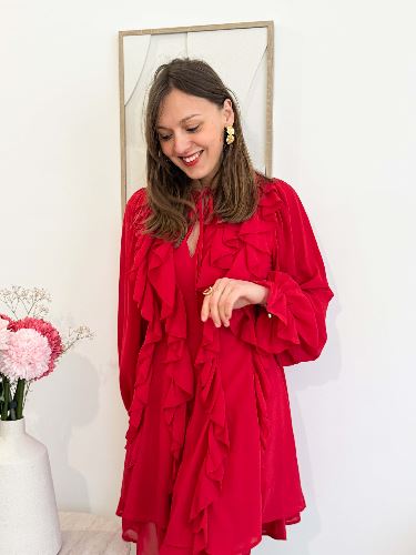Robe à volants - Rouge