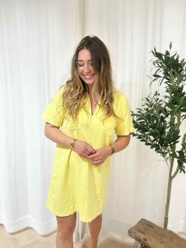 Robe en jean jaune
