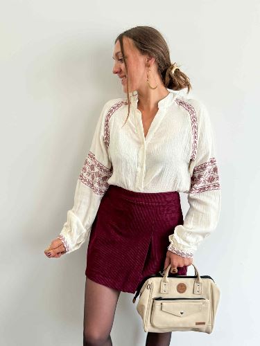 Jupe short bordeau