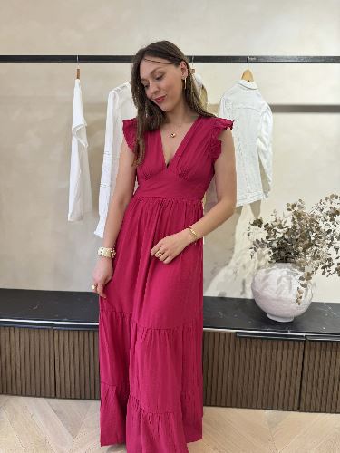 Robe longue rose framboise - Viscose