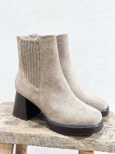 Bottines suédine - Taupe