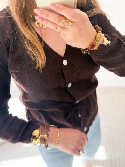 Pull marron à nouer