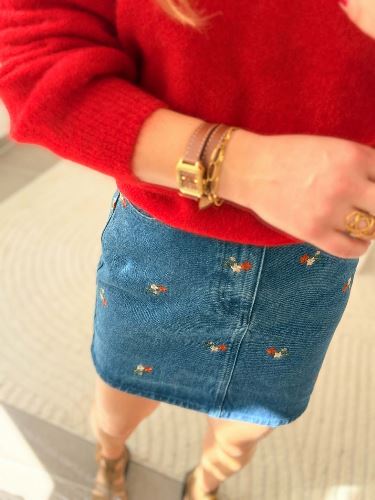 Pull rouge - Nouer reversible