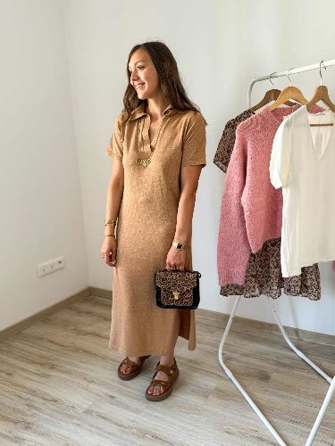 Robe fine maille argile