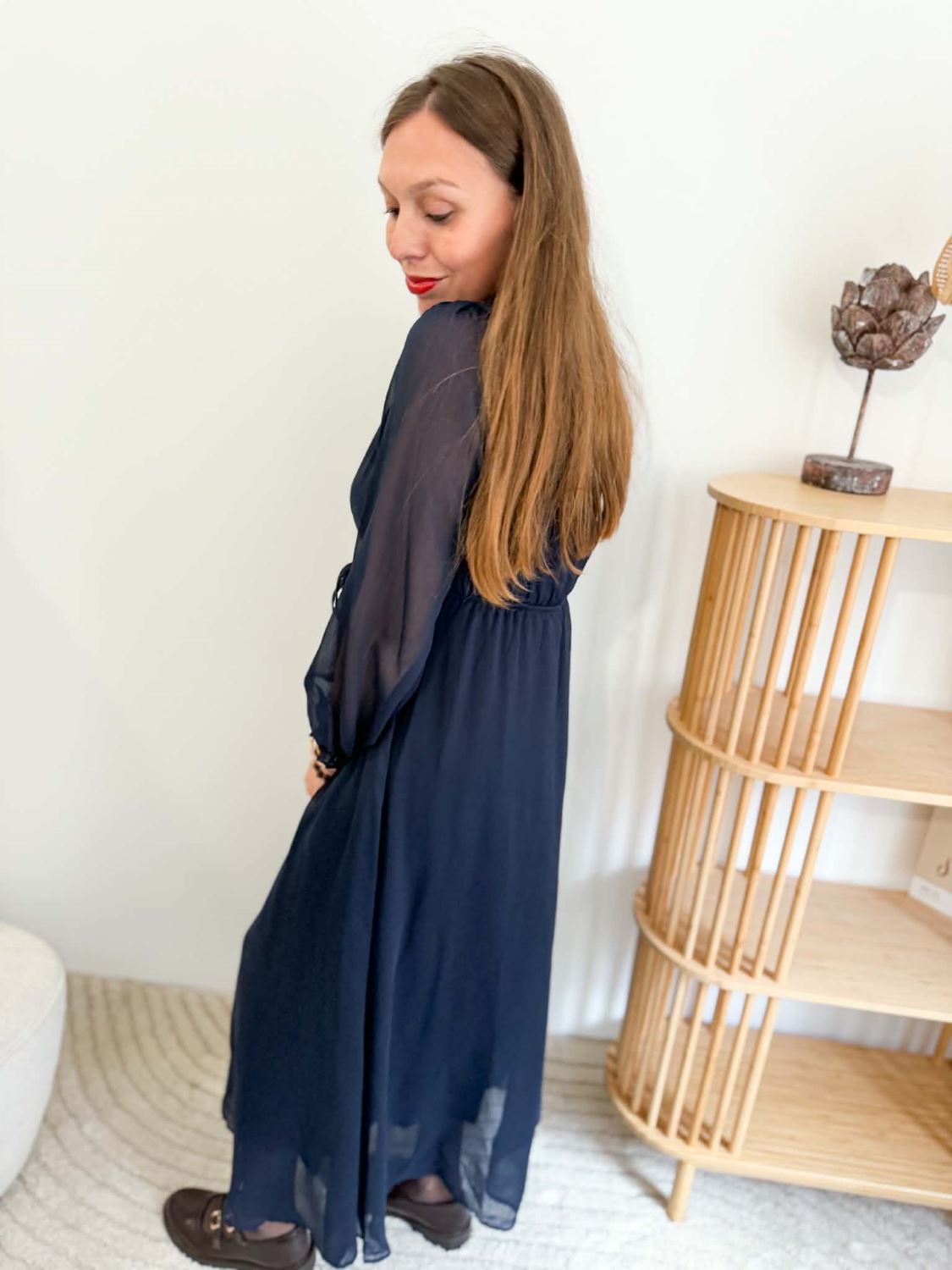 Robe fluide longue - Marine