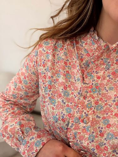 Chemise liberty - Rose et bleu