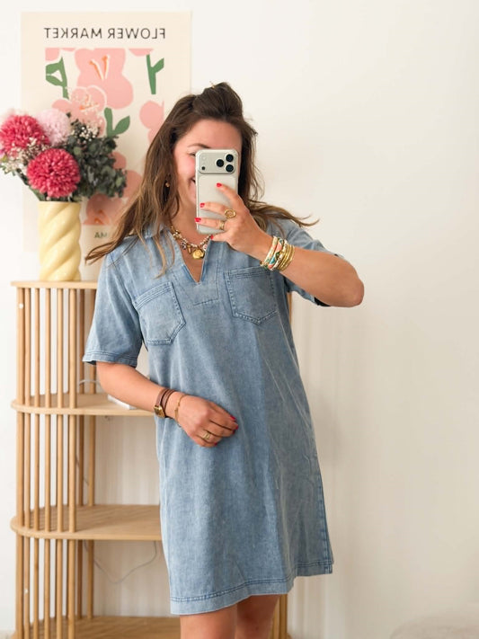 Robe droit jean denim clair