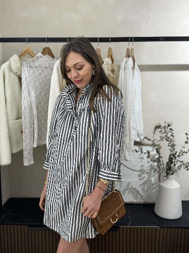 Robe droite lignes - Marine
