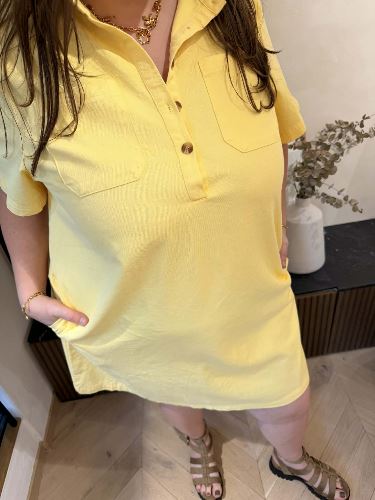 robe jean jaune pastel