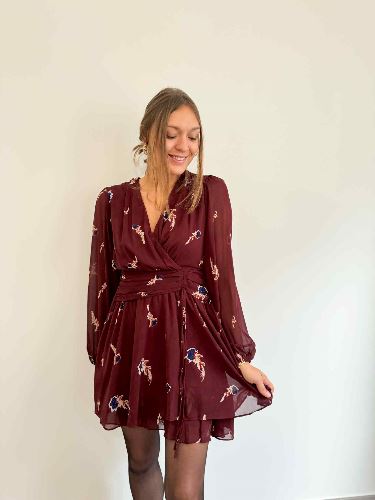 Robe bordeau imprimée