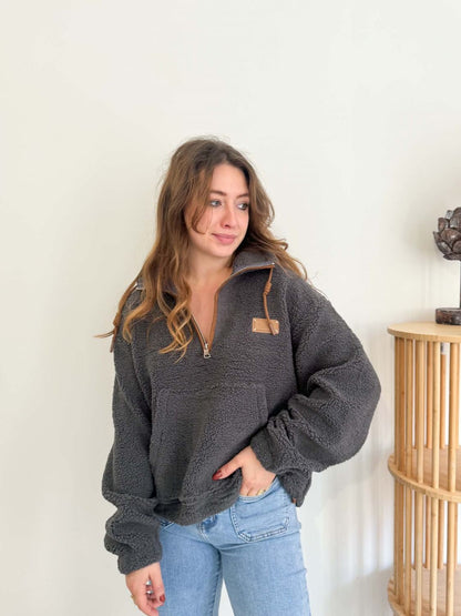 Sweat mouloute gris et camel