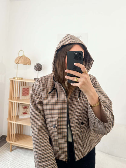 Parkas à carreaux - Beige