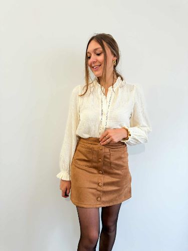 Jupe suedine camel