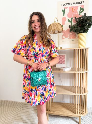 Robe fluide colorée multicolor