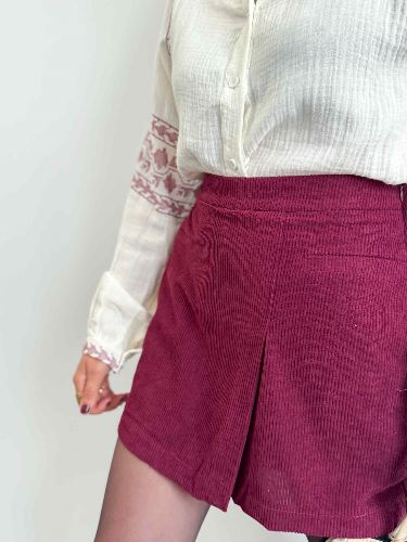 Jupe short bordeau