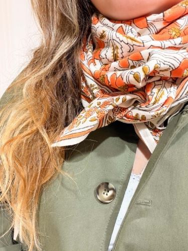 Foulard Agra Corail 100 cm