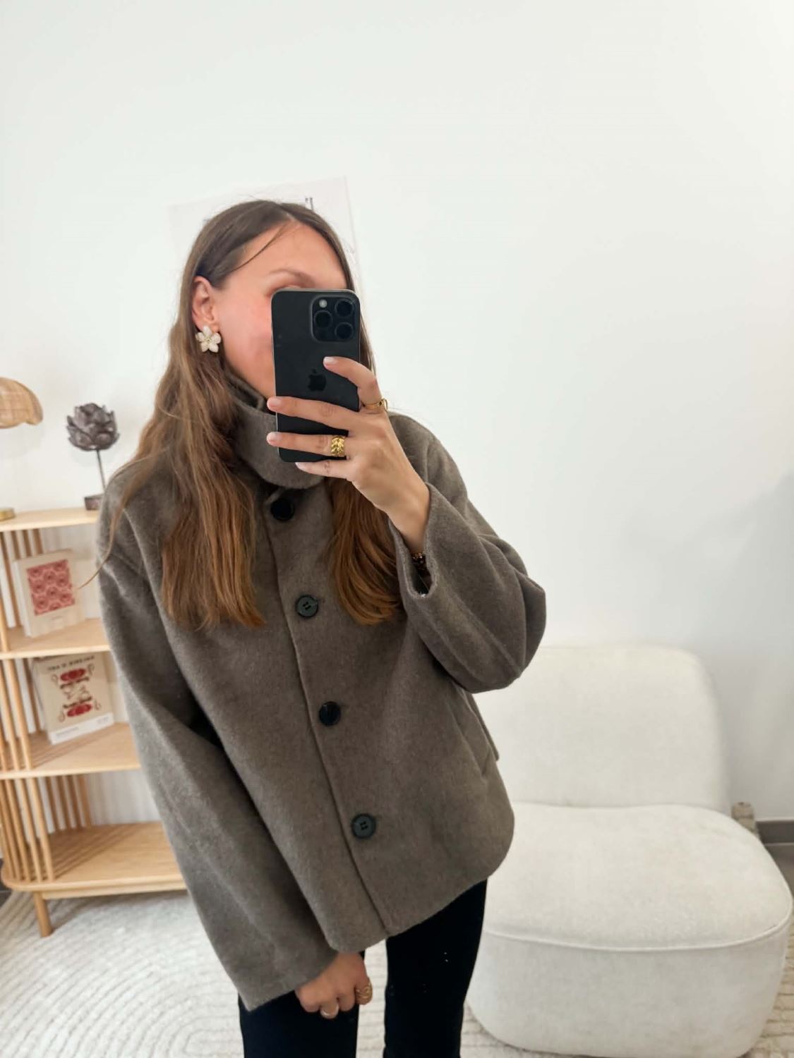 Manteau court taupe