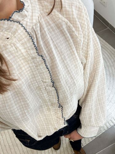 Chemise à carreaux - Beige