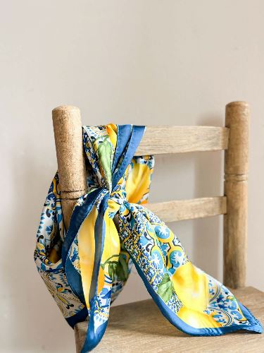 Foulard citron - Bleu