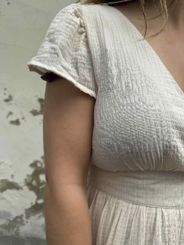 Robe longue creme coton