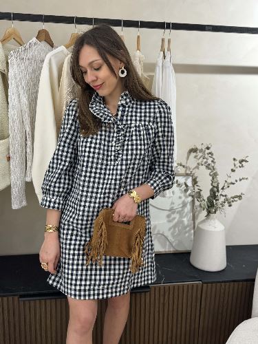Robe chemise vichy - Marine
