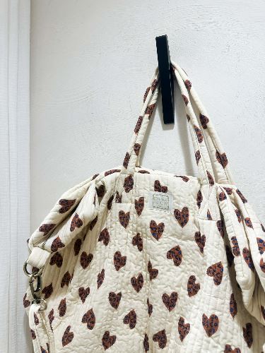 Sac cabas coeur écru