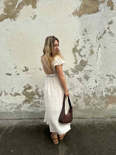 Robe longue creme coton