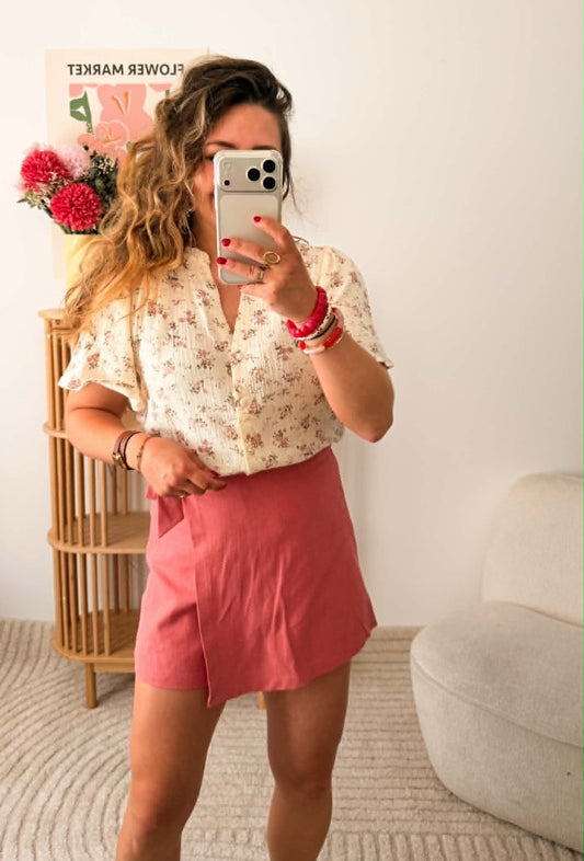 Jupe-short vieux rose