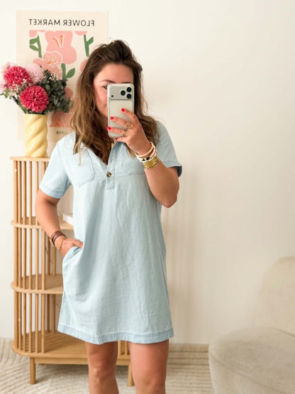 Robe en jean clair