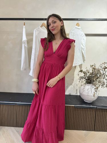 Robe longue rose framboise - Viscose