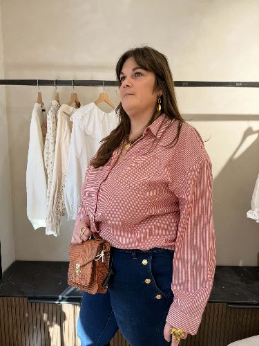 Chemise rayures rouge et blanc