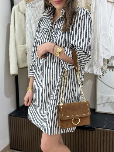 Robe droite lignes - Marine