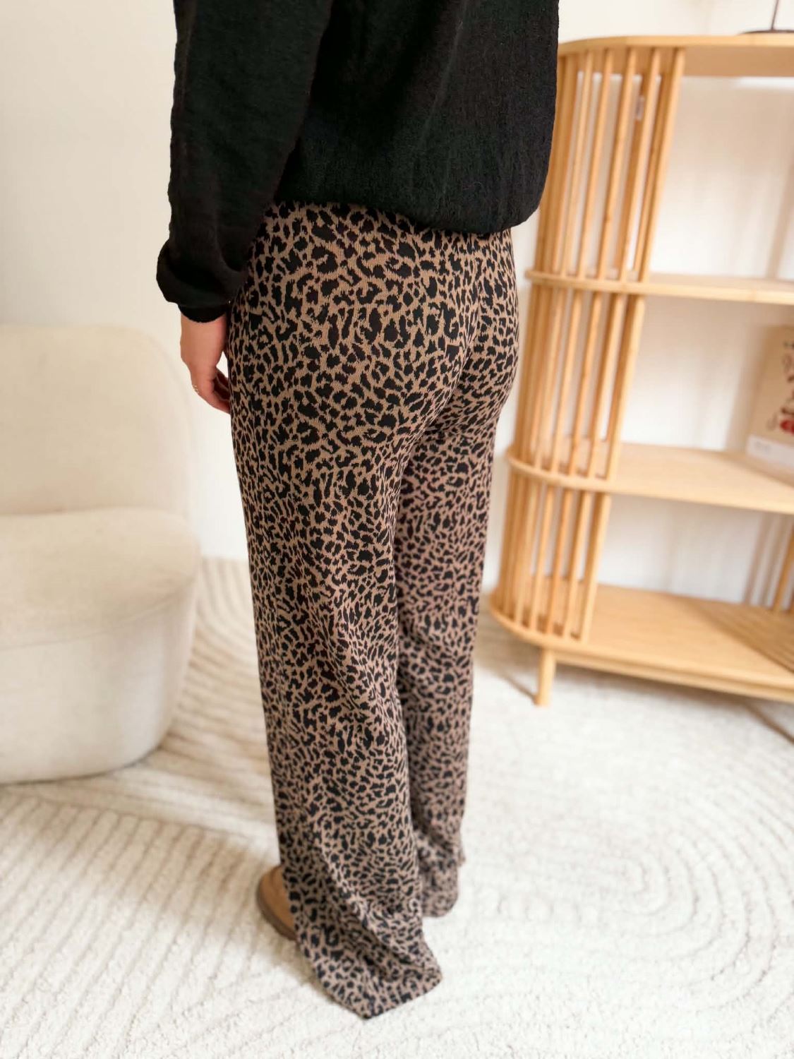 Pantalon flare leopard armand