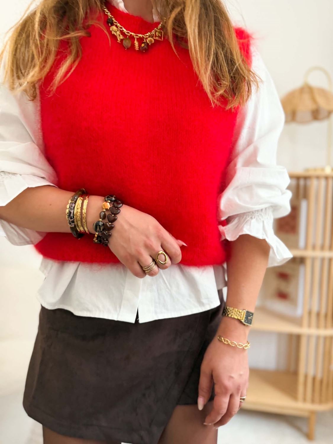 Pull rouge - Kid Mohair