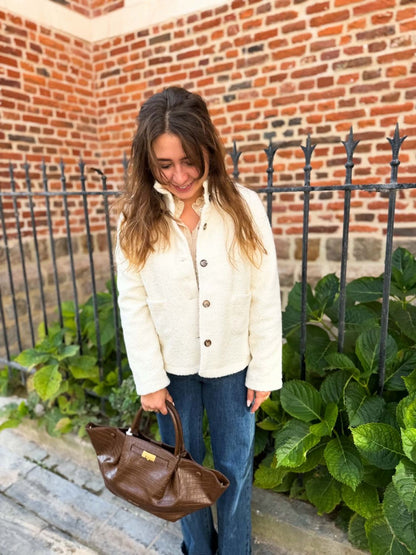 Veste bouclette écru