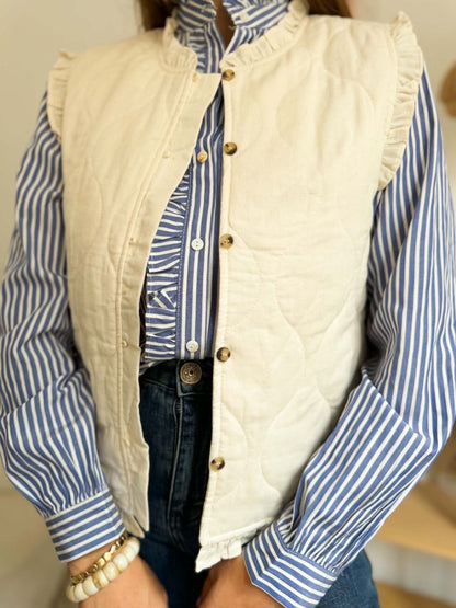 Veste sans manche écrue matelassée