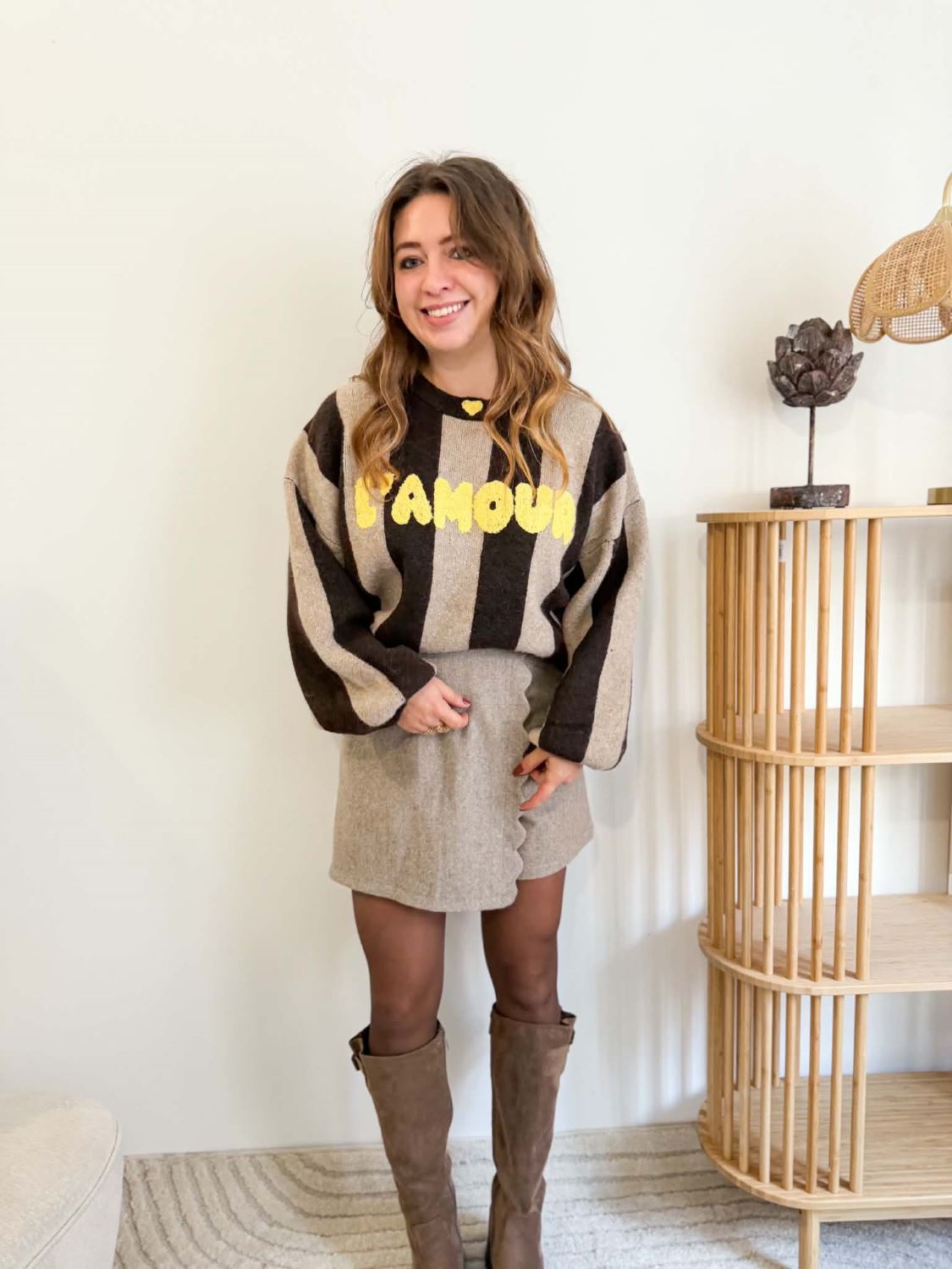 Jupe en laine - Taupe