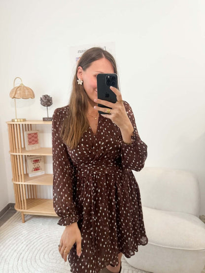 Robe fluide marron terracotta