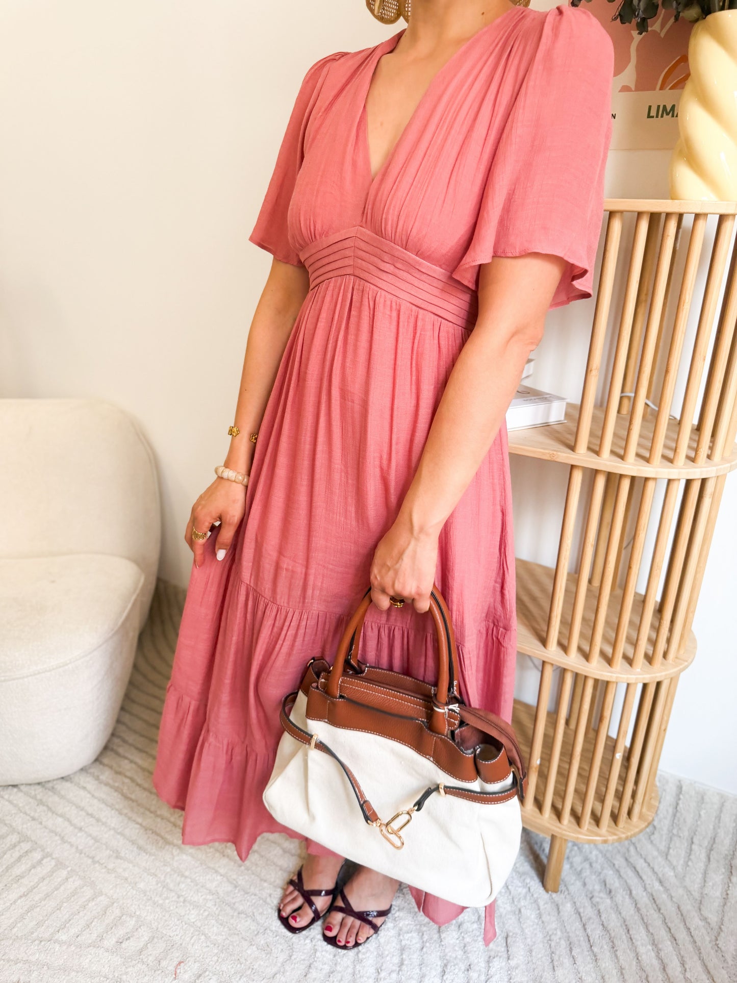 Robe longue Isaure - Bois de rose