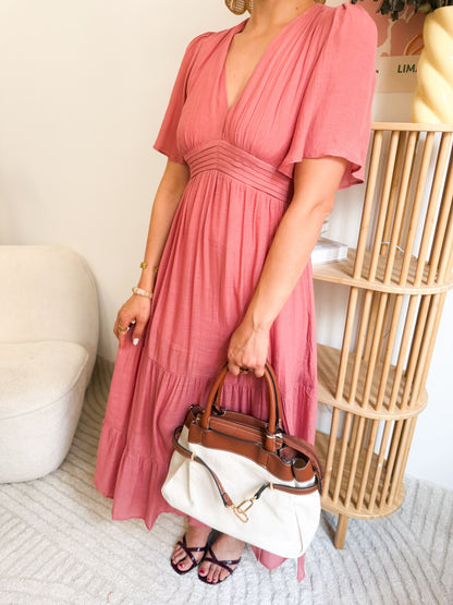 Robe longue Isaure - Bois de rose