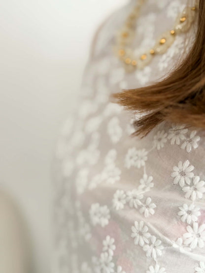 Debardeur fleurs broderie