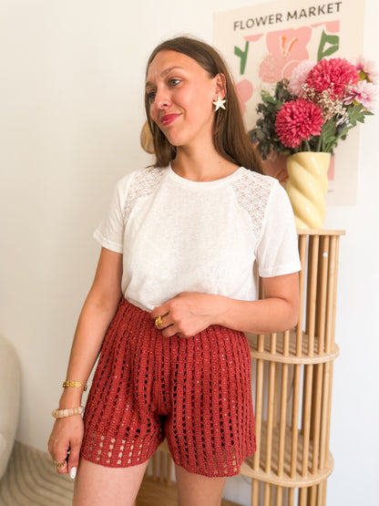 Short crochet terracotta
