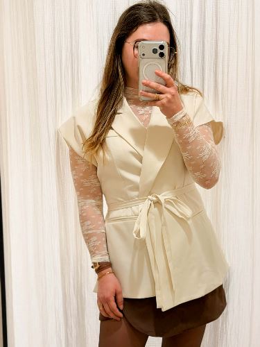 Veste blazer écru