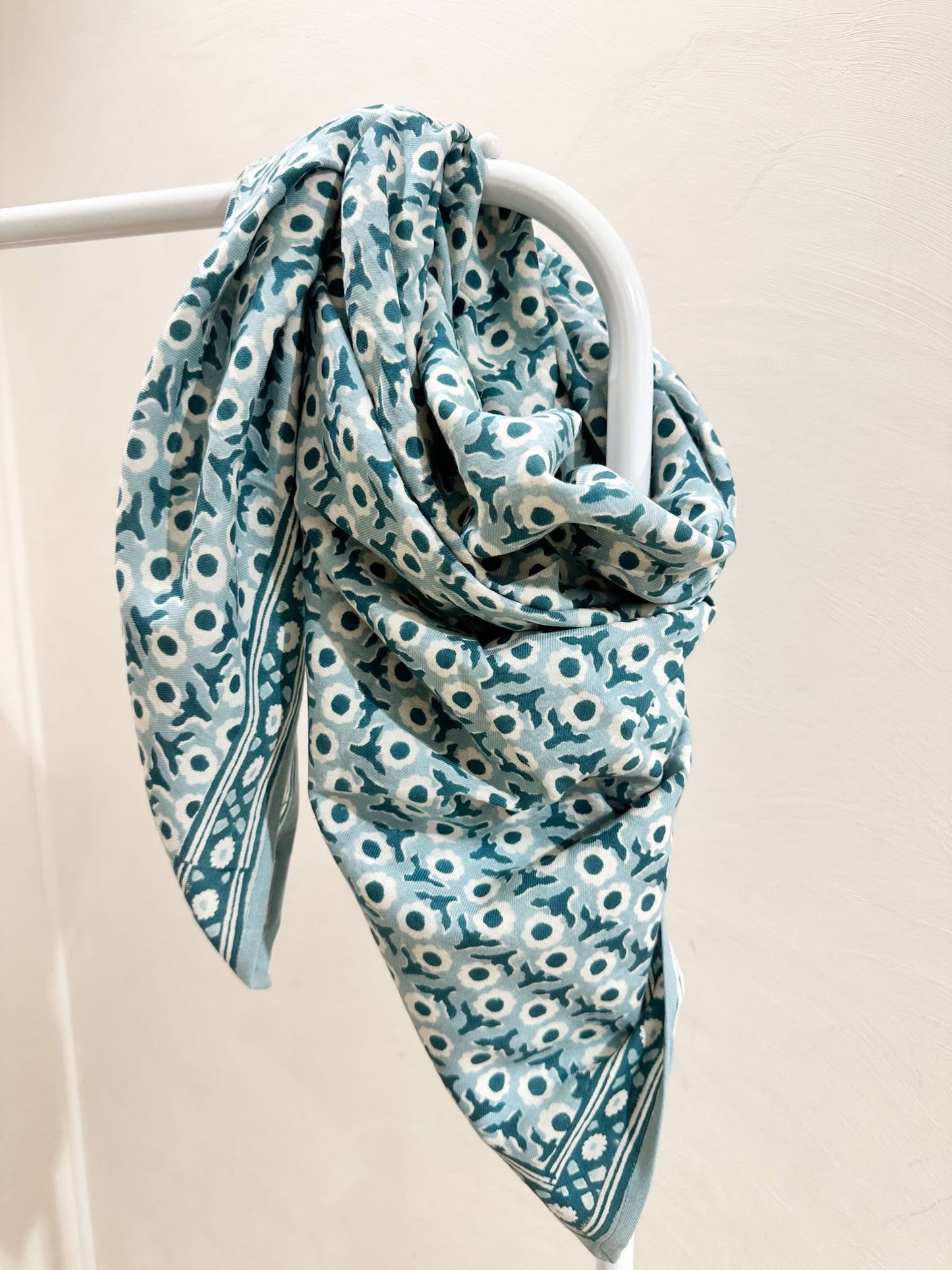 Foulard Isha blue green 100cm