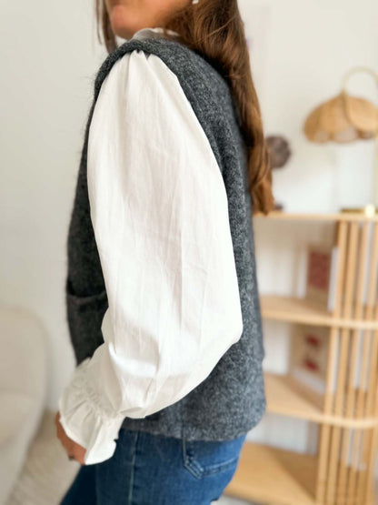 Chemise blanche col victorien