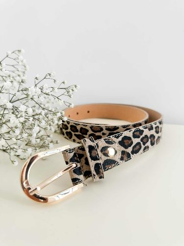 Ceinture cuir leopard