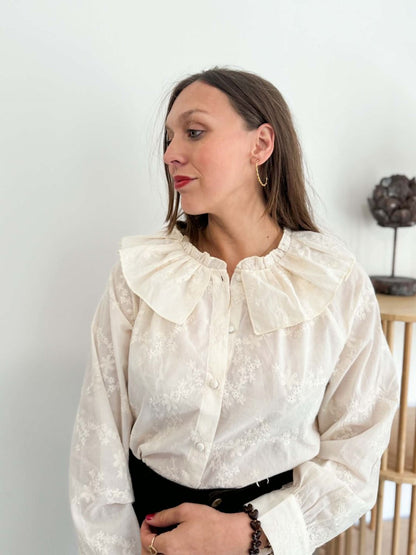 Chemise col claudine - Ecru