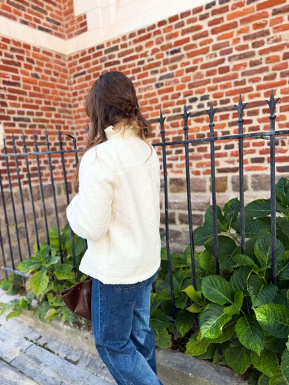 Veste bouclette écru