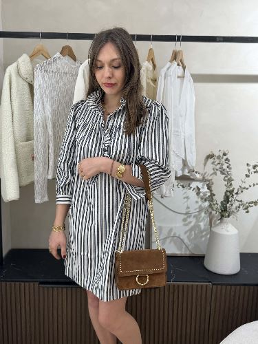 Robe droite lignes - Marine