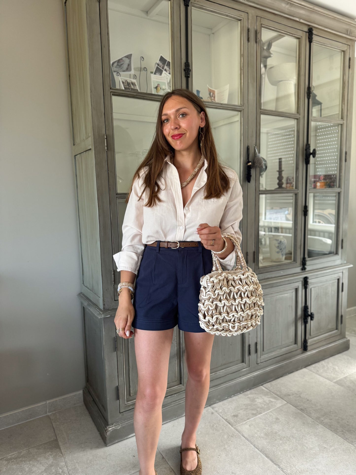 Short coton bleu marine